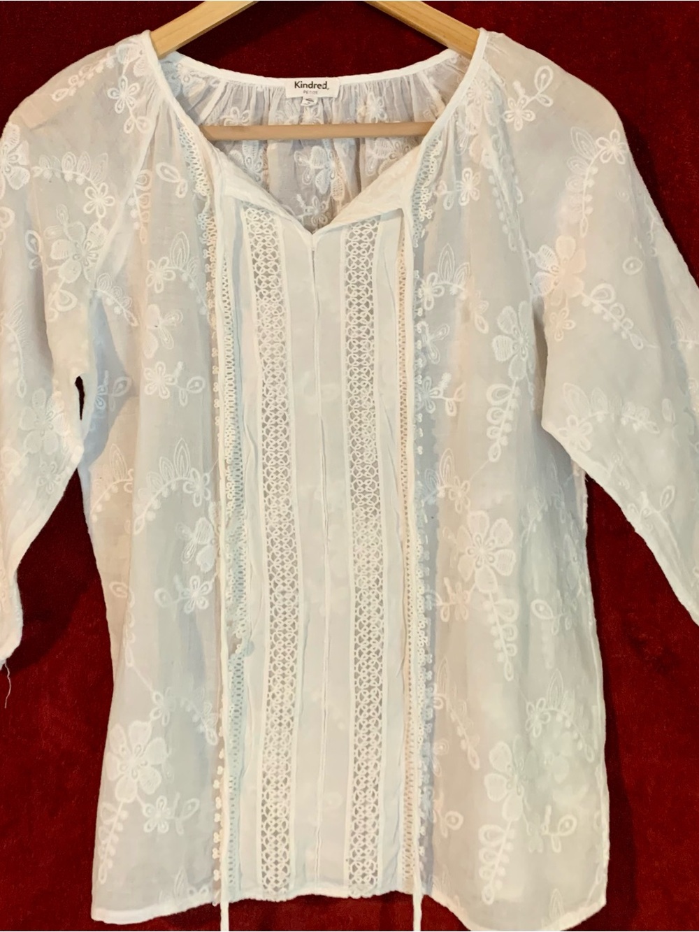 Kindred White Embroidered Cotton Peasant Tunic